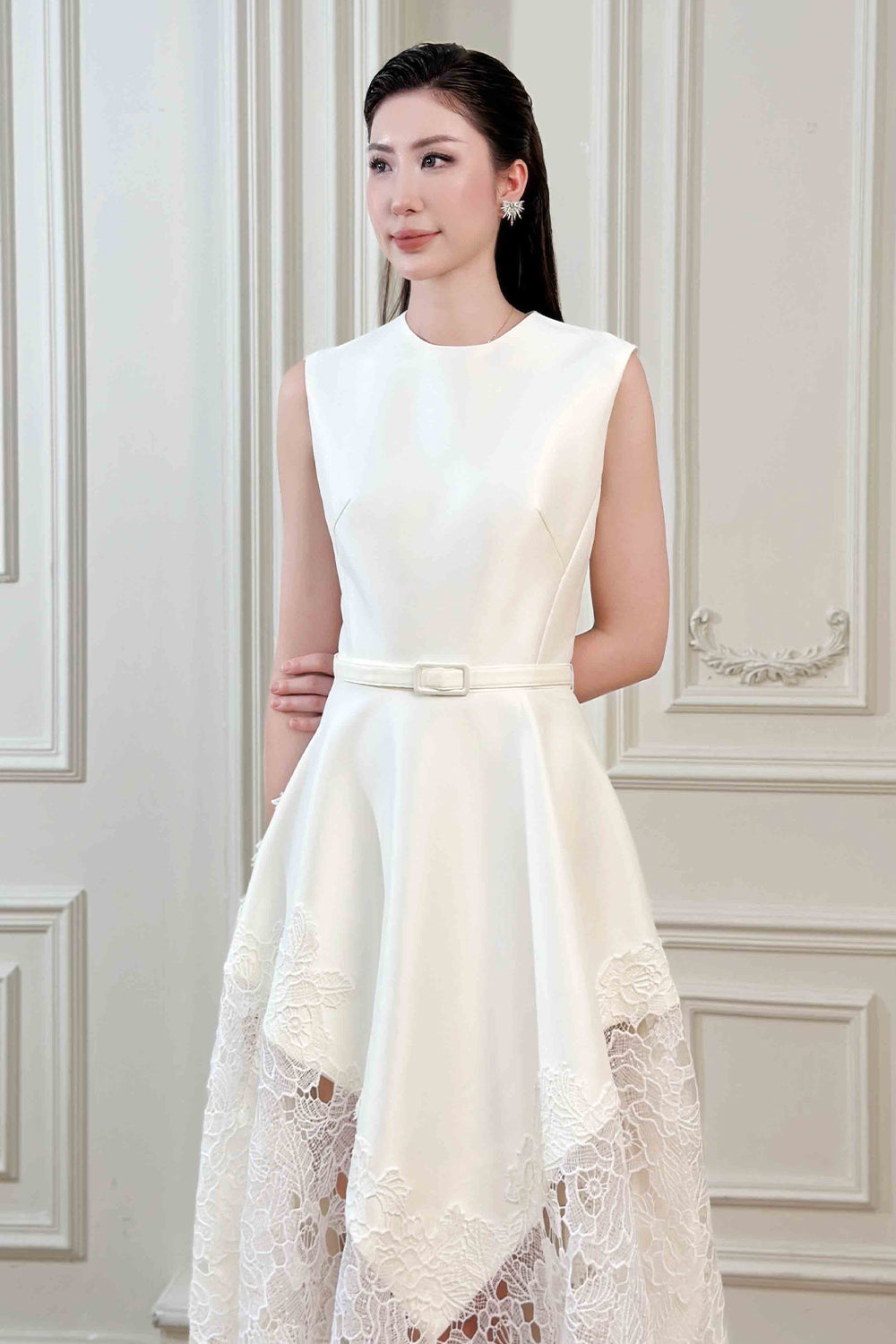 Elyn Asymmetric Midi Dress