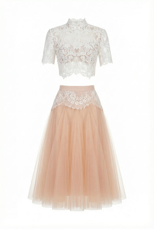 Elyne Lace High Neck Set