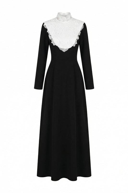 Yse Lace High Neck Maxi Dress