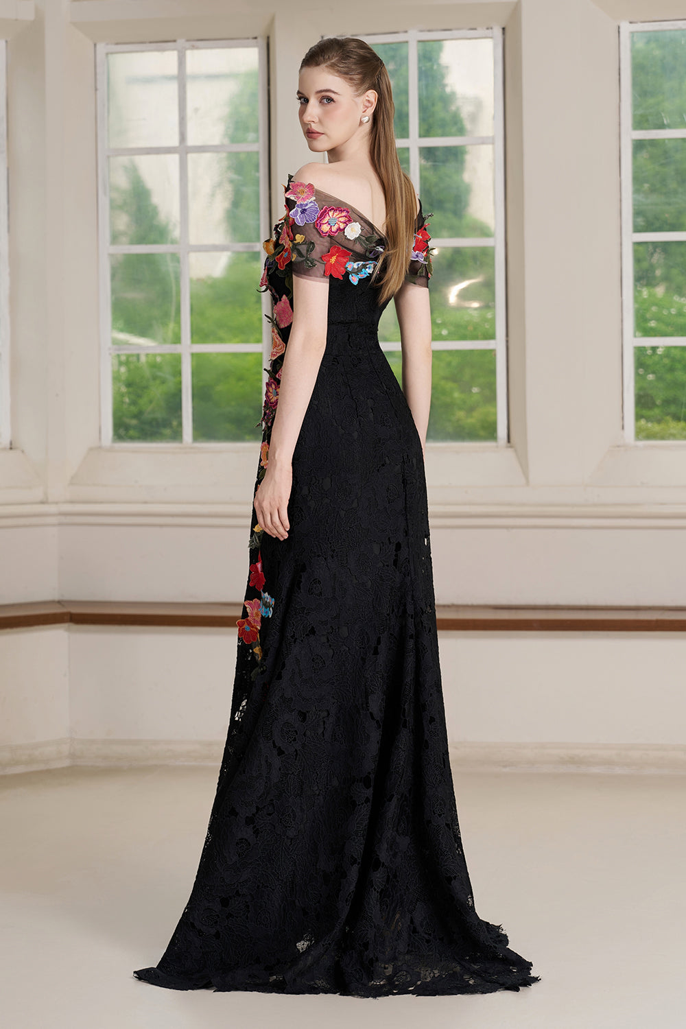 Orel Lace Applique Maxi Dress