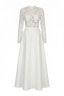 Dia Lace High Neck A-Line Maxi Dress