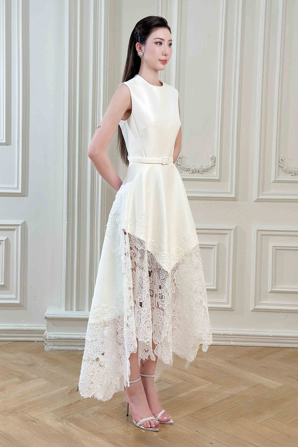 Elyn Asymmetric Midi Dress