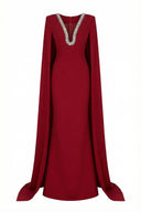 Lea Cape Sleeve Maxi Dress