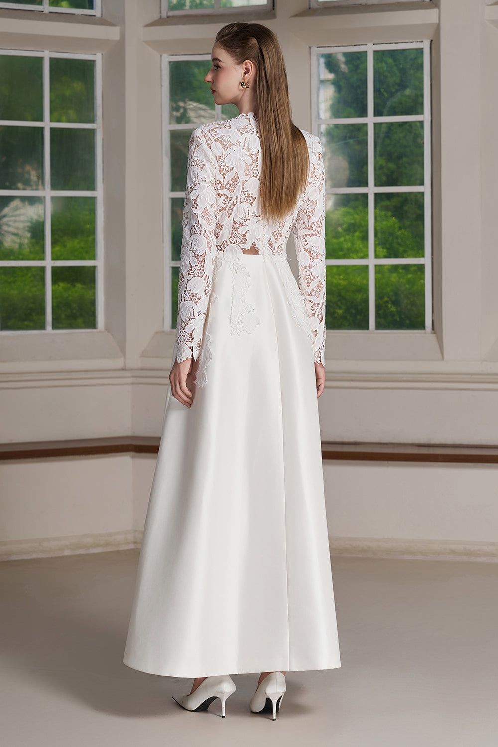 Dia Lace High Neck A-Line Maxi Dress