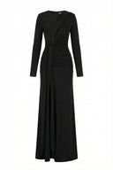Vee Round Neck Maxi Dress