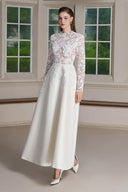 Dia Lace High Neck A-Line Maxi Dress