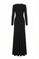 Vee Round Neck Maxi Dress