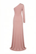 Ely Jersey Asymmetric Sleeve Maxi Dress