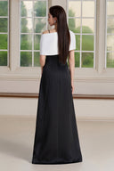 Via Asymmetric Neck Maxi Dress