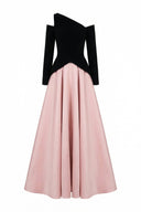 Belle Asymmetric Neck Cold Shoulder Maxi Dress