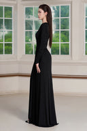 Vee Round Neck Maxi Dress