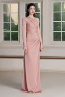 Ely Jersey Asymmetric Sleeve Maxi Dress