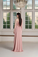 Ely Jersey Asymmetric Sleeve Maxi Dress