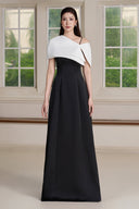 Via Asymmetric Neck Maxi Dress